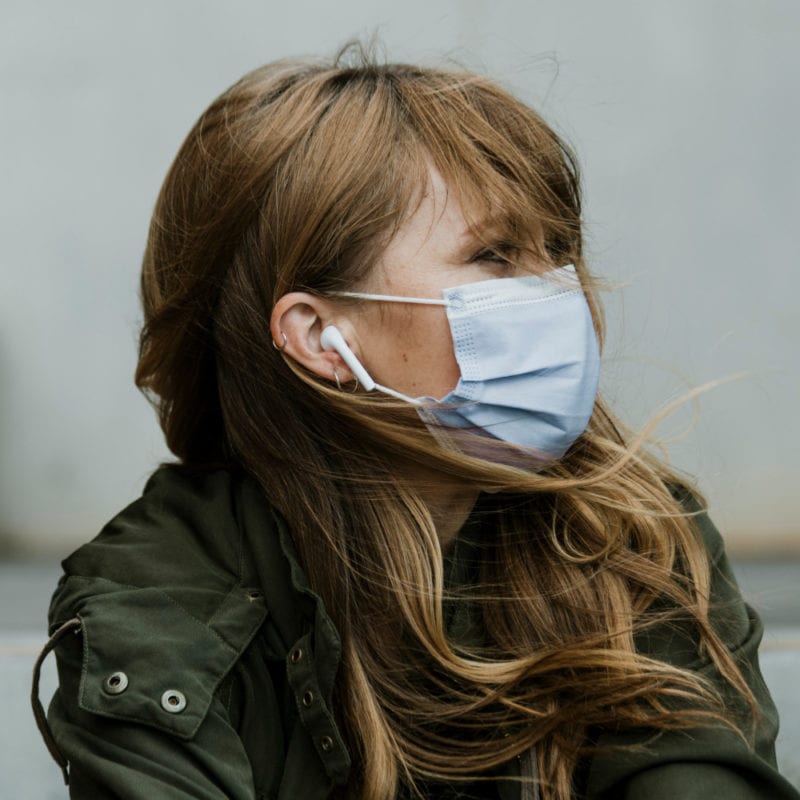 Woman wearing a mask during coronavirus outbreak